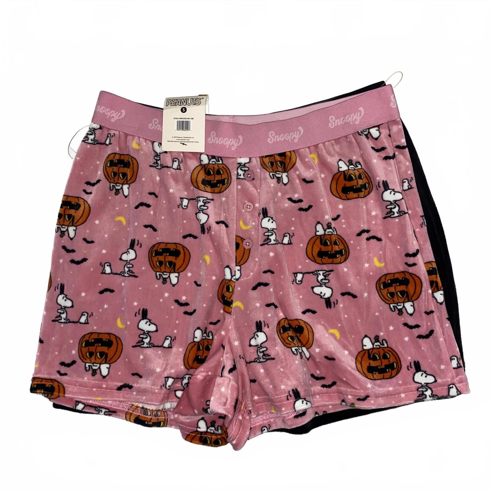 Peanuts Snoopy Halloween Pajama Shorts Womens S Nwt Pumpkin Print Sleepwear